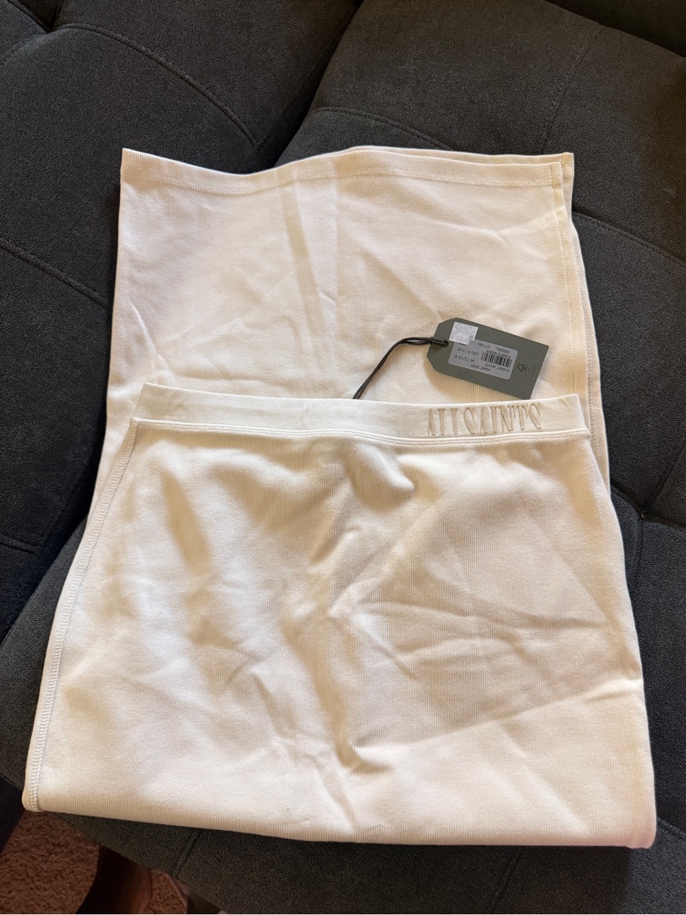AllSaints Cream Tube Skirt